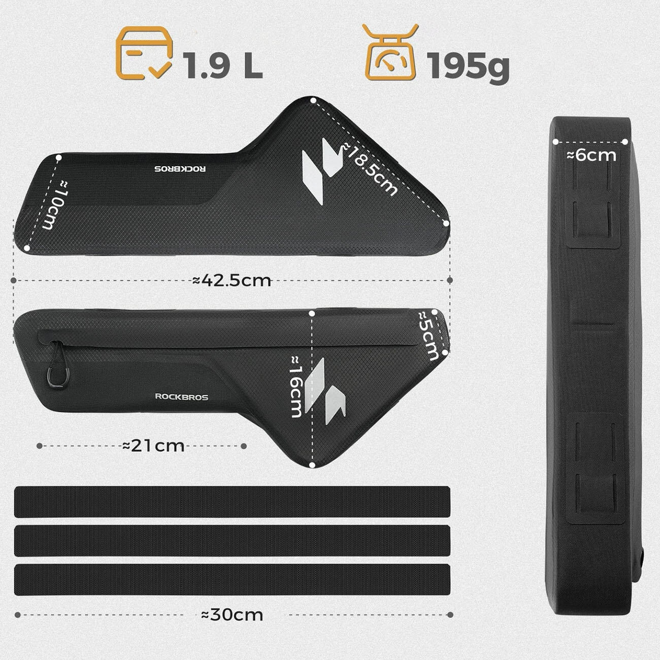 Wasserdichte Fahrradtasche für das Unterrohr 7/7