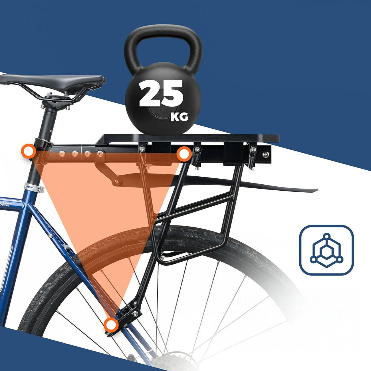 Bagażnik rowerowy tylny aluminiowy czarny do 25kg 2/7