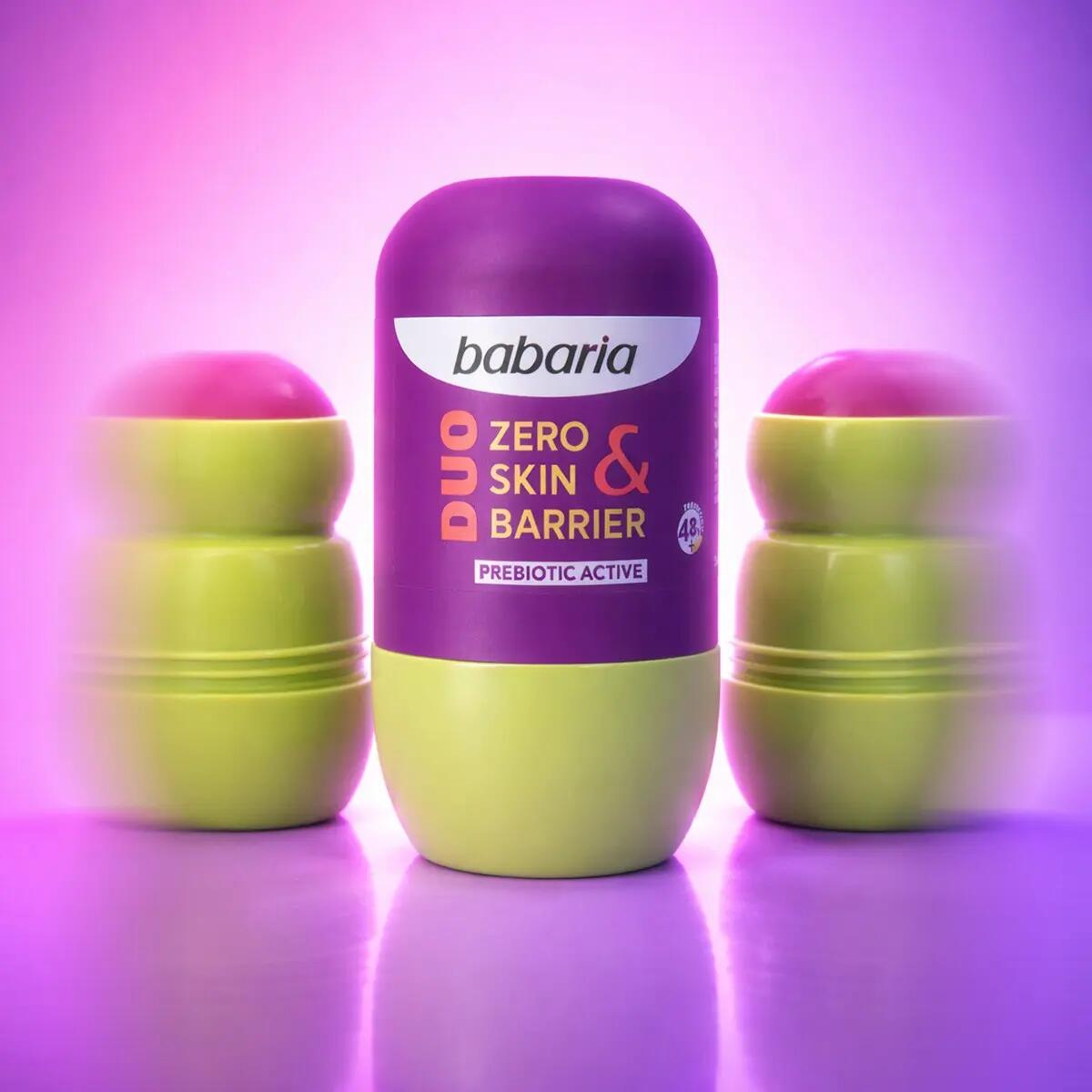 Babaria - Desodorante Mujer y Hombre Roll Duo Zero&Skin Barrier Pack 3UD 4/7
