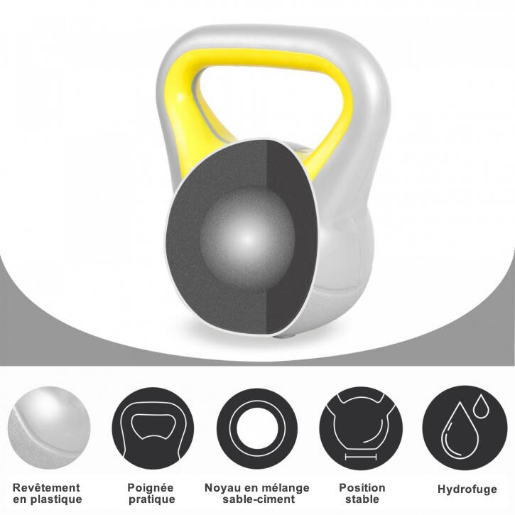 KETTLEBELL PLASTIQUE | STYLISH | MUSCULATION | AU CHOIX DE 2KG À 20KG 4/7