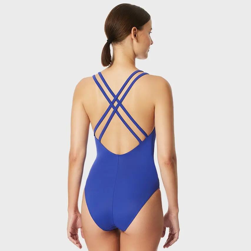 Dames Badpak Racerback Blauw 2/5