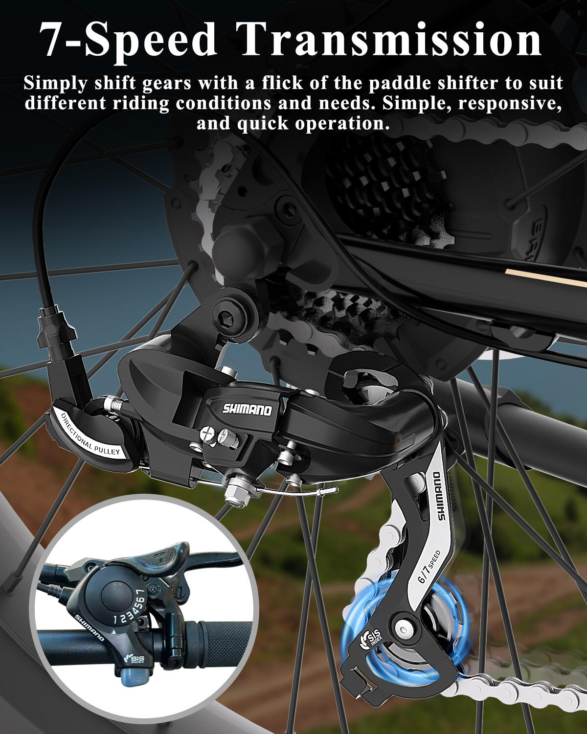 D6 vélo électrique adulte, batterie 48V15Ah, pneus fat 26×4.0". 11/13