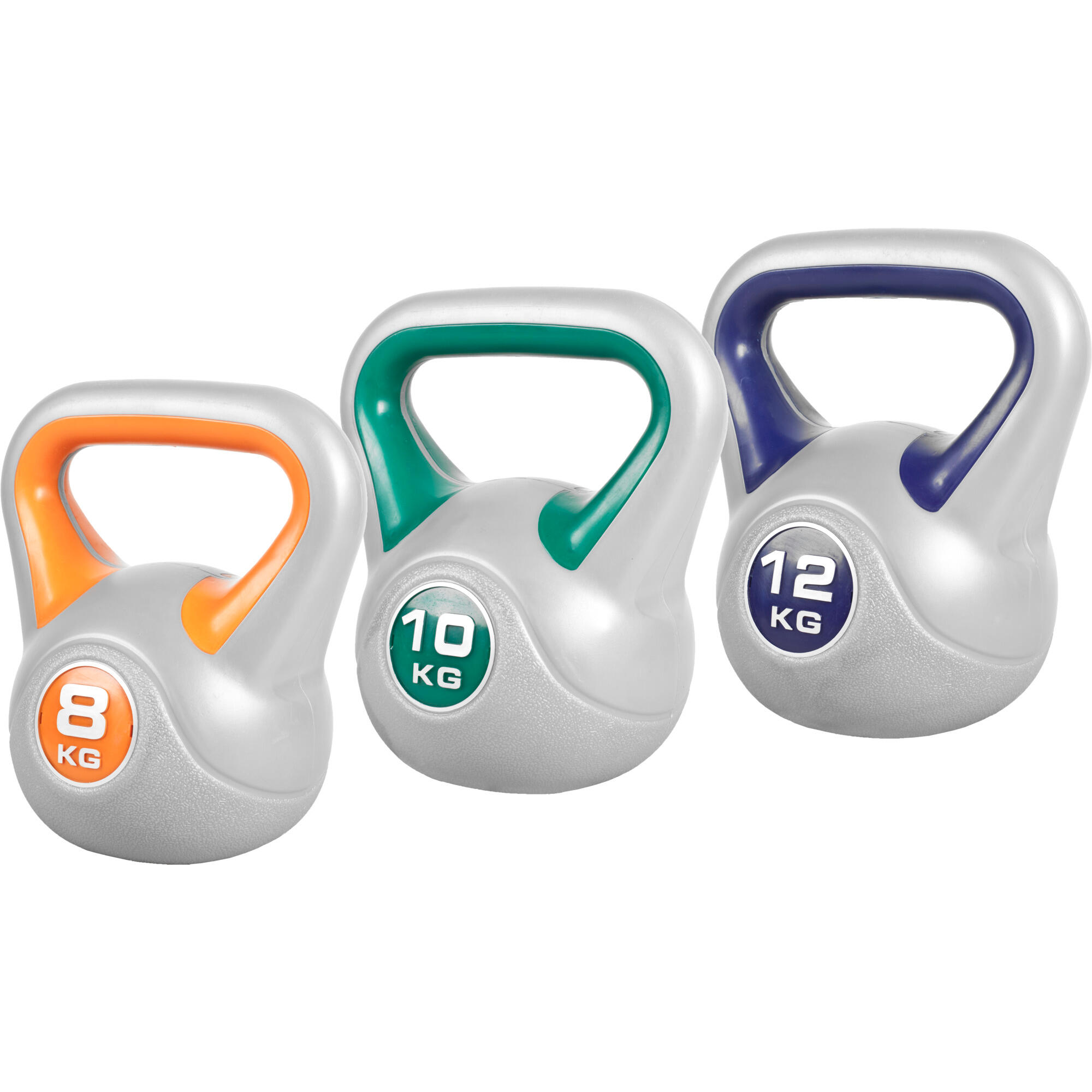 KETTLBELLS COBERTURA DE PLÁSTICO | FITNESS E MUSCULAÇÃO | 8KG, 10KG E 12KG 1/7