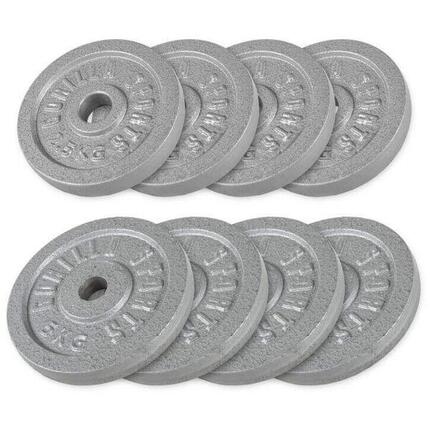 8 POIDS EN FONTE | DIAMETRE 31 MM | MUSCULATION | LOT DE 4x5 KG et 4x2,5 KG