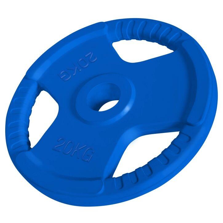 GORILLA SPORTS Závažový kotouč - silový trénink - litina s gumovým obalem - 20 kg