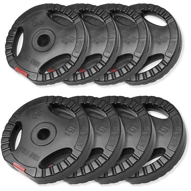 GORILLA SPORTS Gripper Kunststoff Hantelscheiben 1,25 - 15 KG