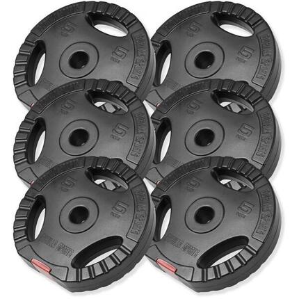 Halterschijven Set 30 kg Gripper Kunststof - 30 mm - 6x5 kg - Gewichten