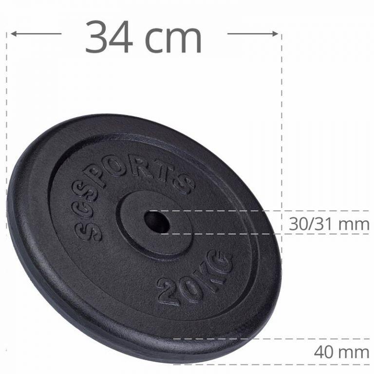 Zátěž - silový - litinový kotouč 20 kg - kotouč 3/6