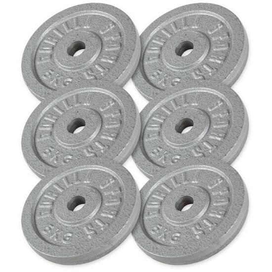 6 POIDS EN FONTE DE 5 KG| DIAMETRE 31 MM | MUSCULATION