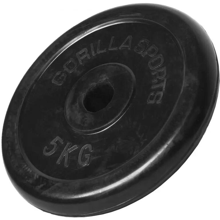 GORILLA SPORTS Silový - trénink - pogumovaný, litinový kotouč - disk