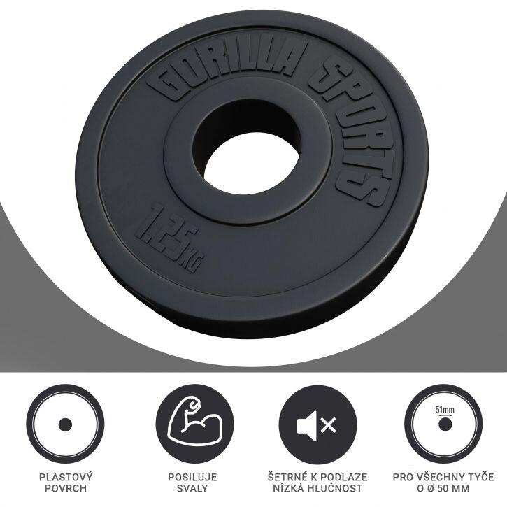 Discuri olimpice umplute cu ciment 50/51mm % SET 2x1,25 KG Gorilla Sports