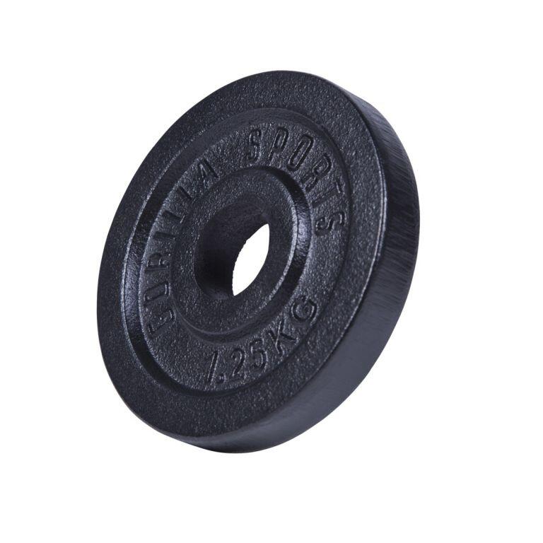 Gewichtsschijf - Halterschijf - 1.25 kg - Gietijzer Zwart - 30 mm 2/5