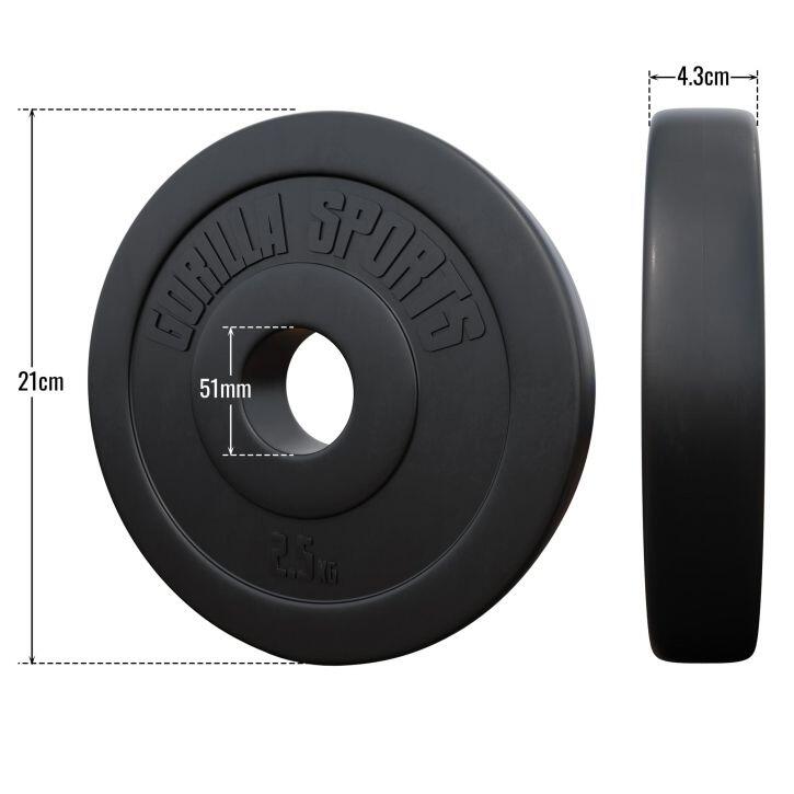 Set discuri Olimpice 50/51mm, umplute cu ciment, 5 kg, 2 x 2,5 kg