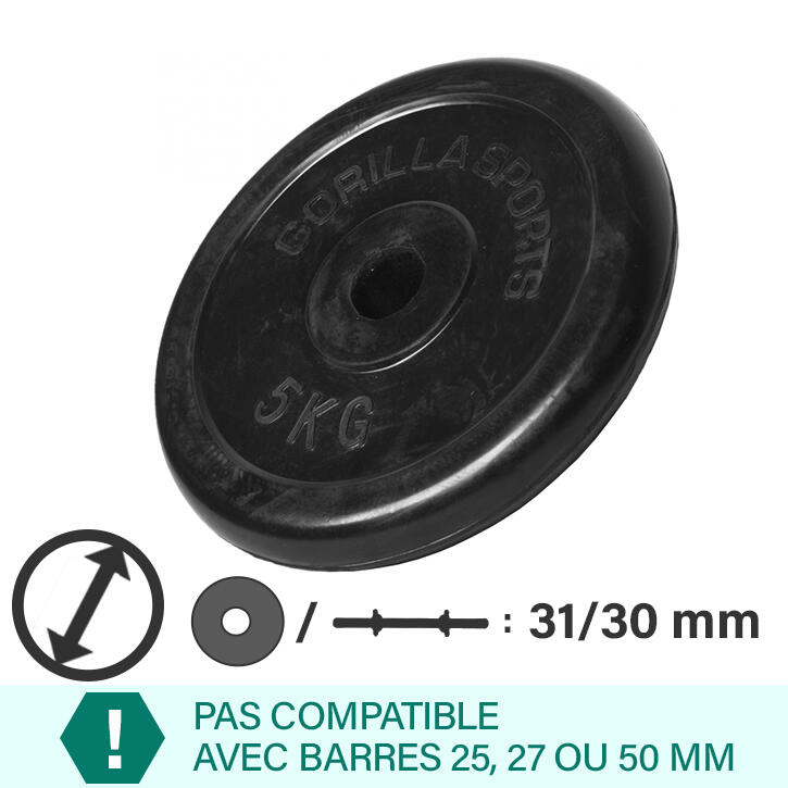 Disc din cauciuc 5 kg, 30/31 mm
