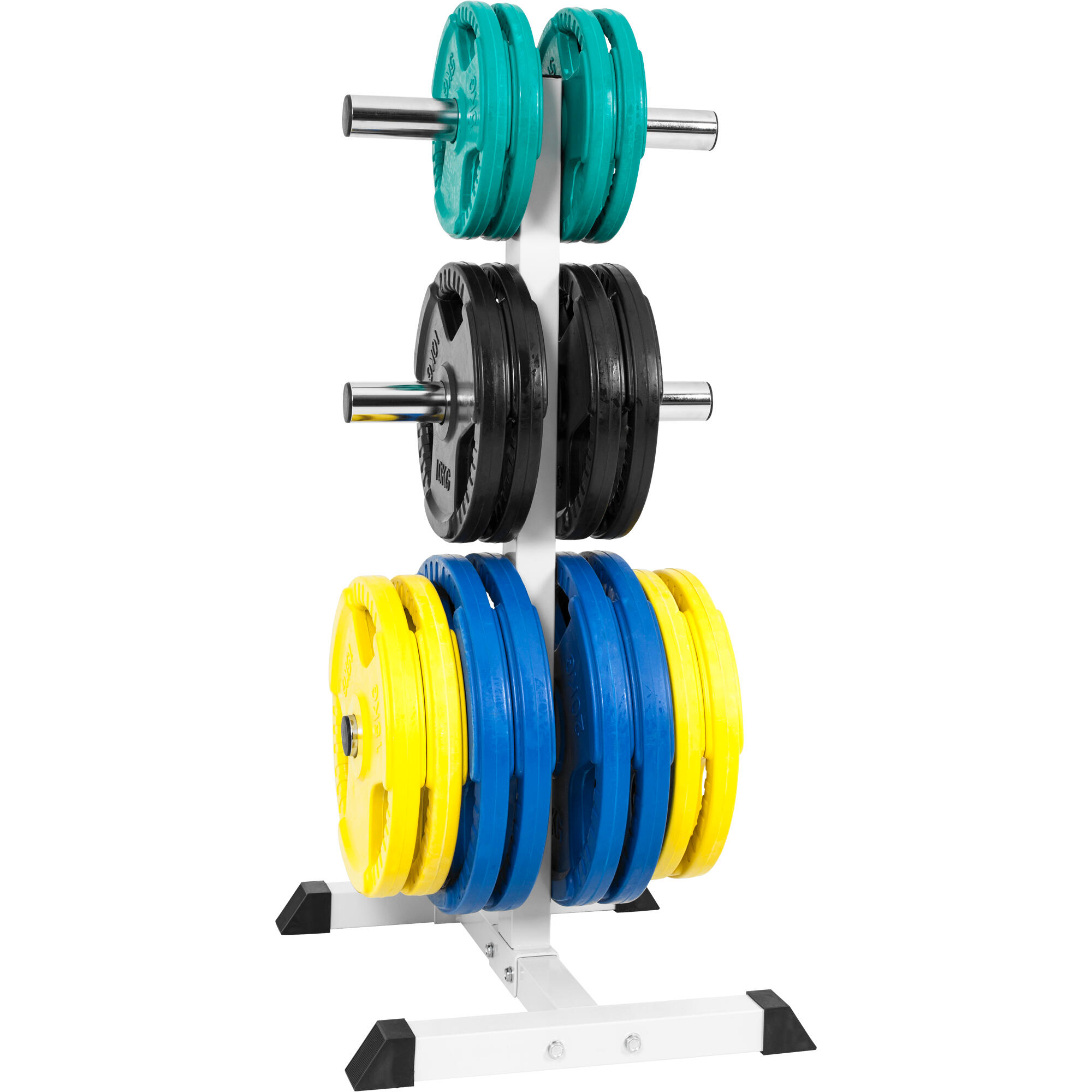 Rack porta dischi Gorilla Sports in acciaio per bilancieri olimpici, 6 supporti 5/7