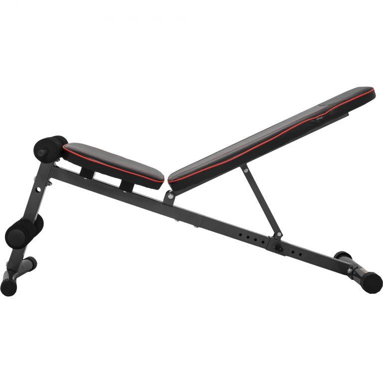 Banco Abdominales Gorilla Sports Negro y Rojo  Capacidad de Carga 220 Kg 7/7