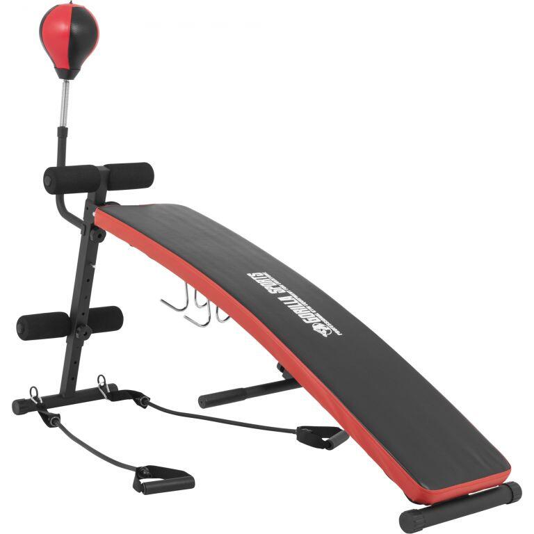 Gorilla Sports Buikspierbank - Fitnessbank - Inklapbaar - Met Boksbal & Kabels 6/7