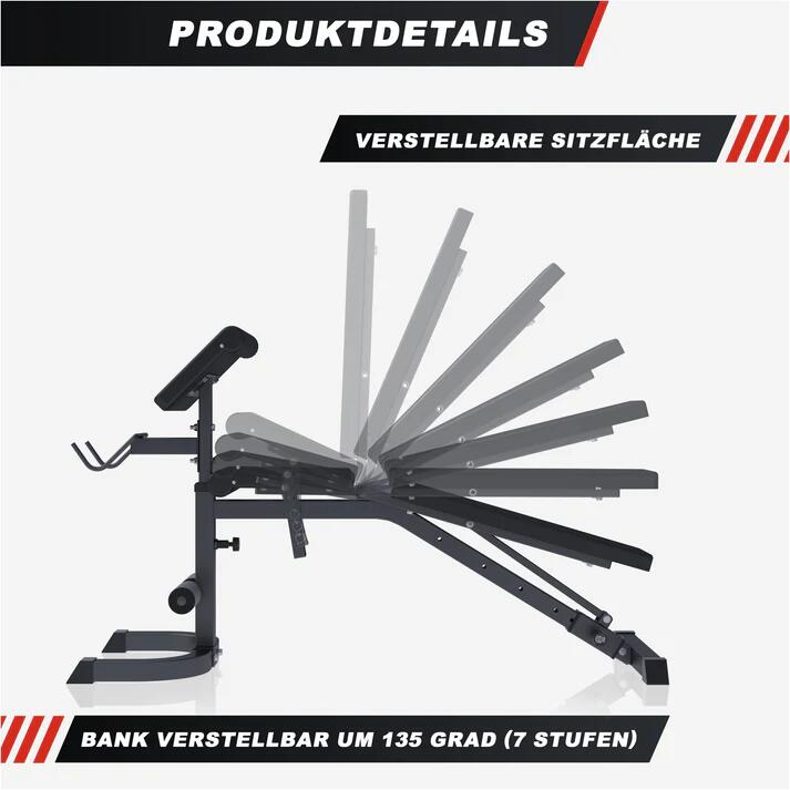 Fitnessbank - Curlrack - Verstelbaar - Belastbaar tot 250 kg - Zwart 2/7