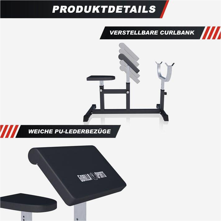 Curlbank in Schwarz/Weiß für effektives Armtraining 2/7