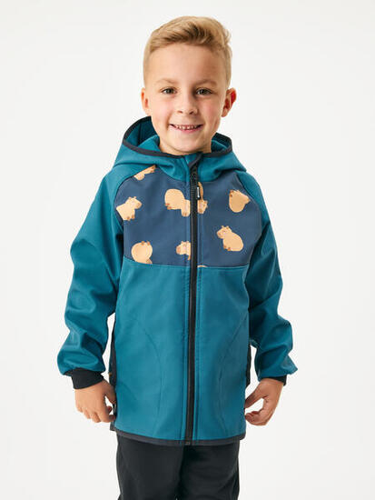 Softshell-Jacke mit Fleece für Kinder Basic, Blumen
