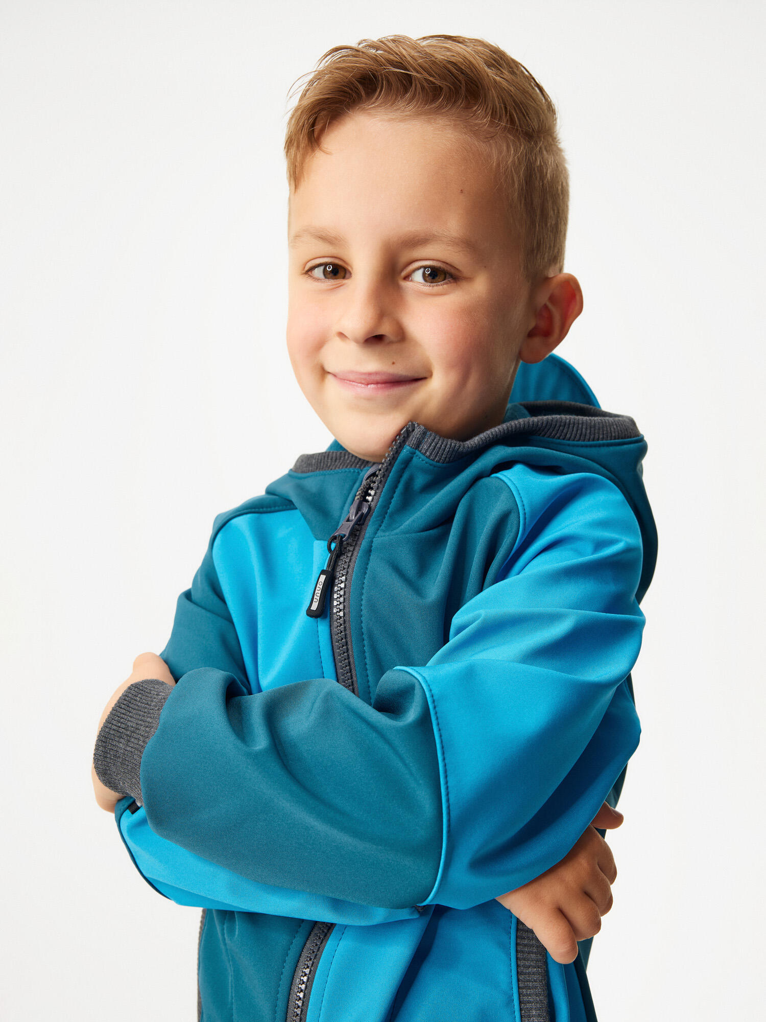 Softshell-Jacke mit Fleece für Kinder Street, Kobalt, Türkis 3/7