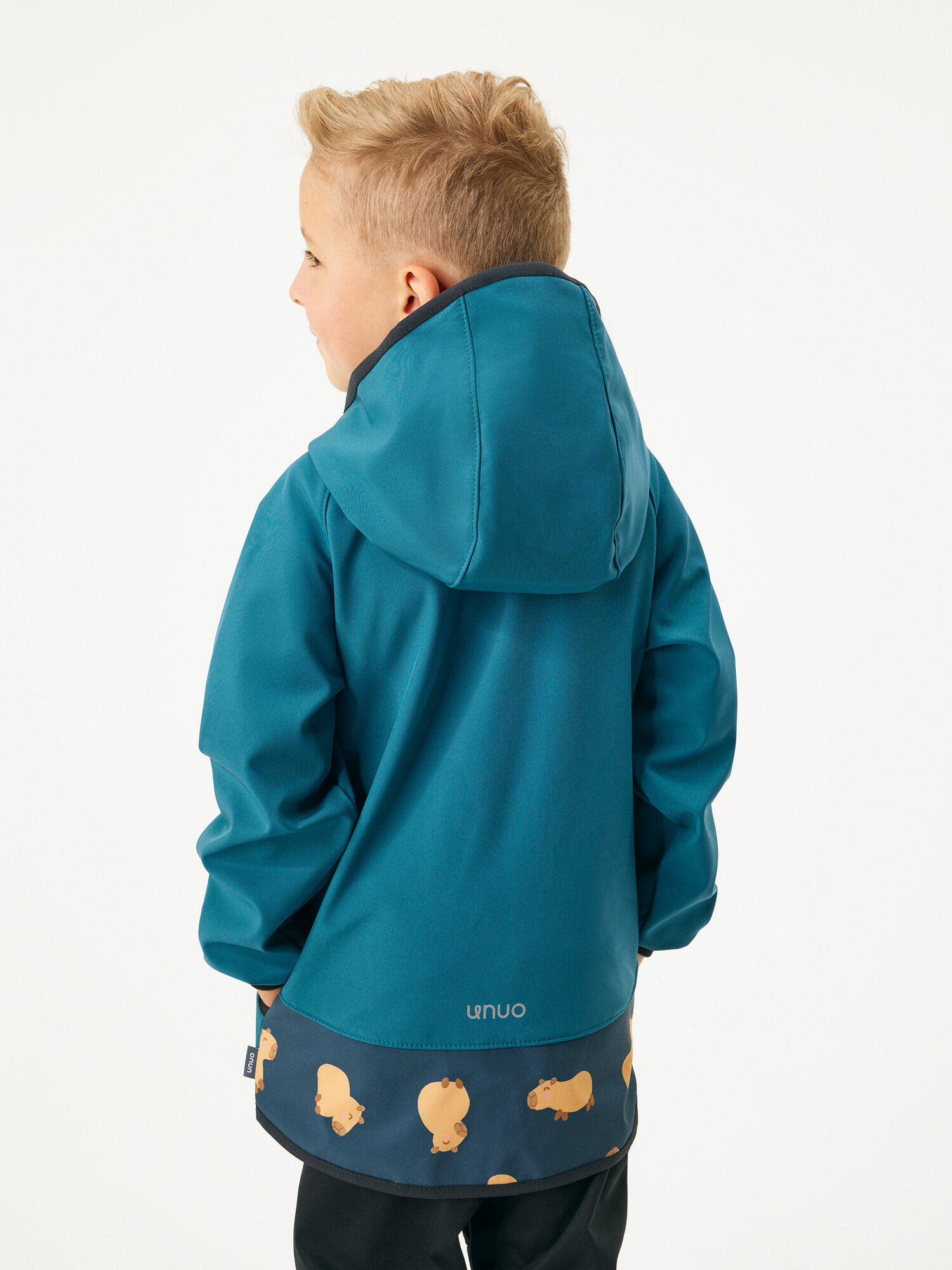 Softshell-Jacke mit Fleece für Kinder Basic, Kobalt, Wasserschweine 4/7