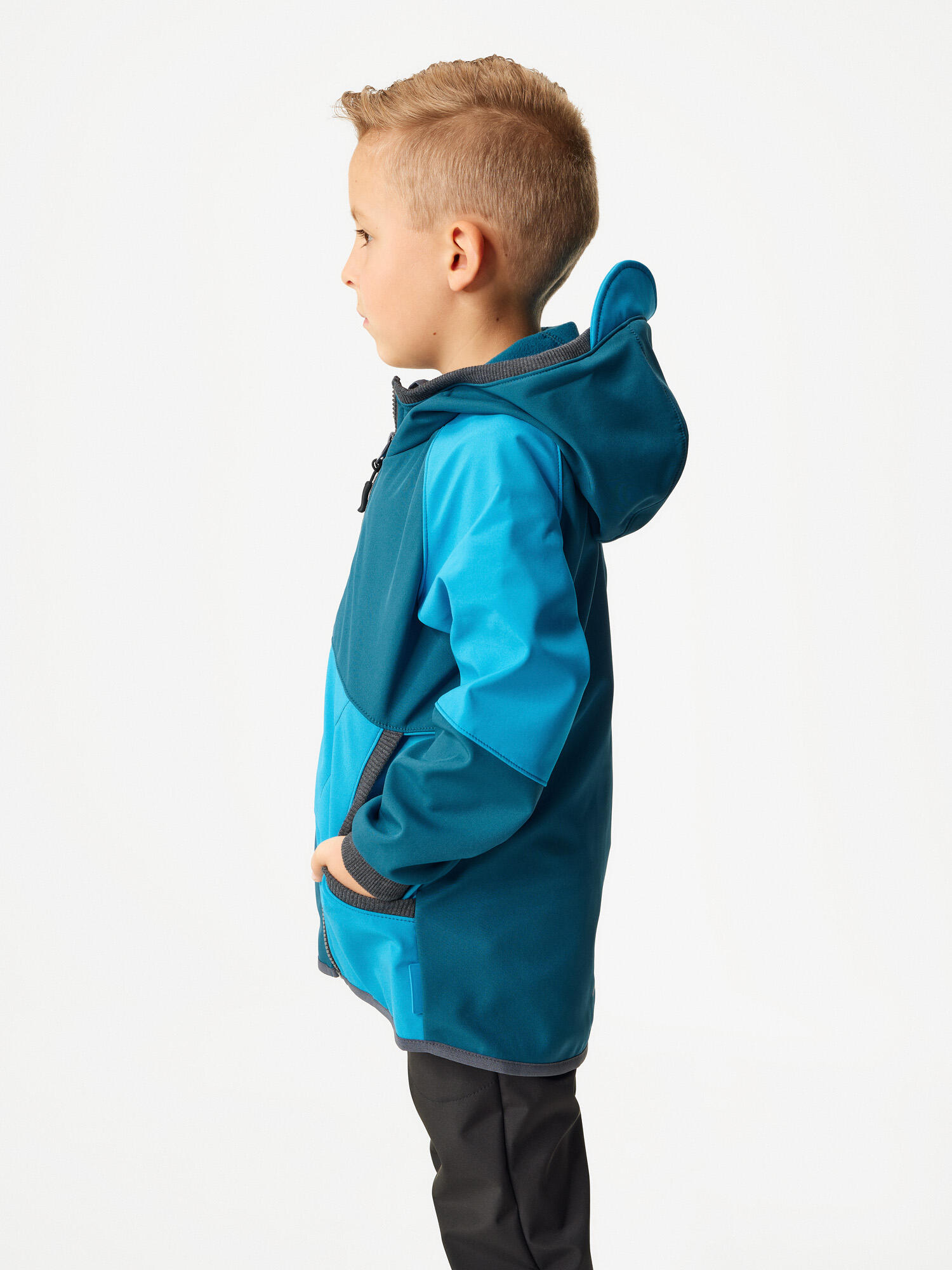 Softshell-Jacke mit Fleece für Kinder Street, Kobalt, Türkis 2/7