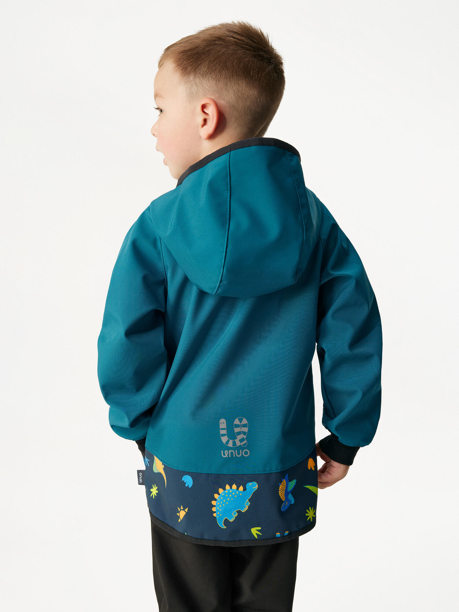 Ungefütterte Softshell-Jacke für Kinder Basic, Kobalt, Dinosaurier 5/7