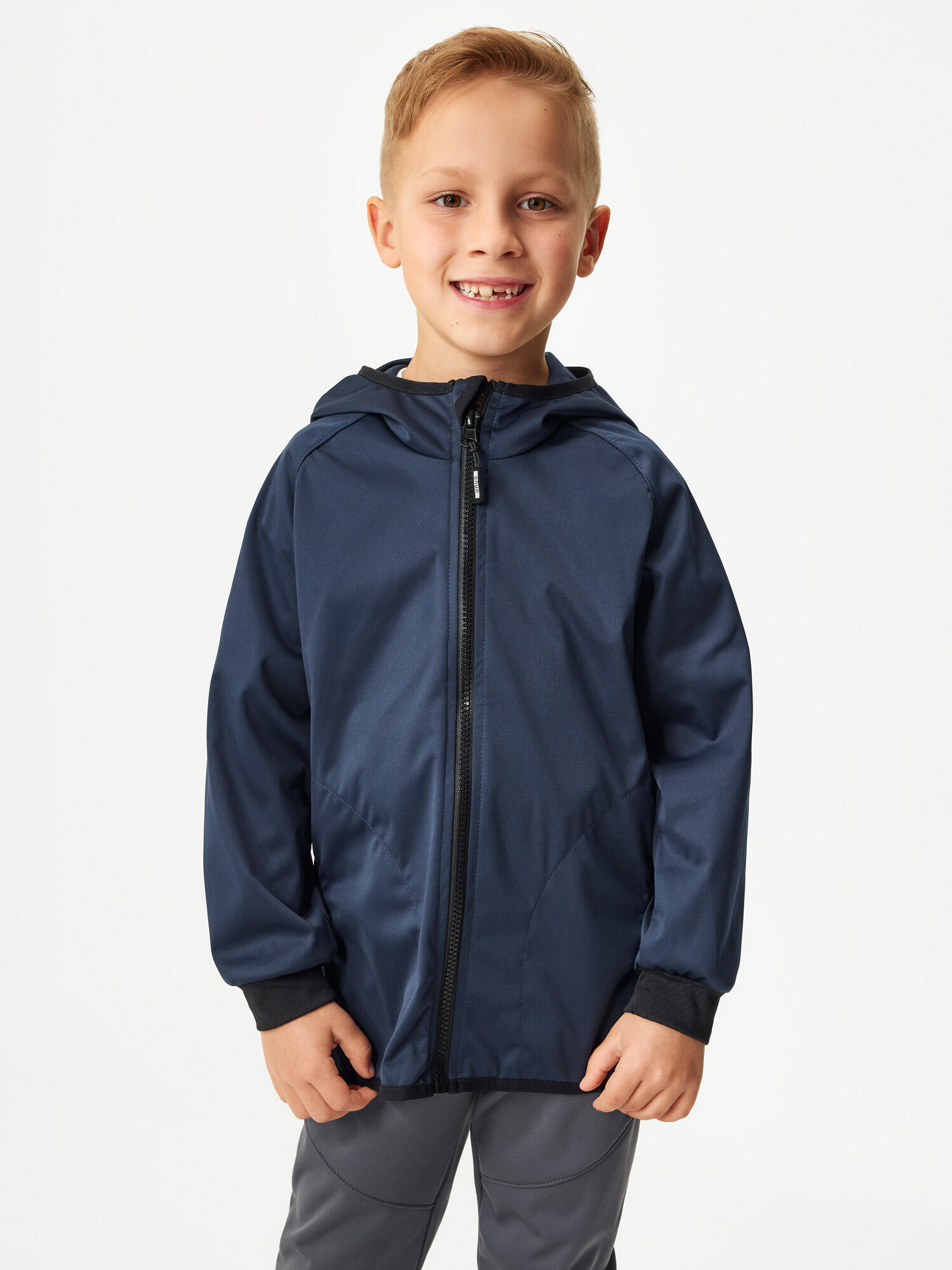 Dziecięca kurtka softshell bez ocieplenia elastyczna Basic, Tm. Niebiesko-czarny