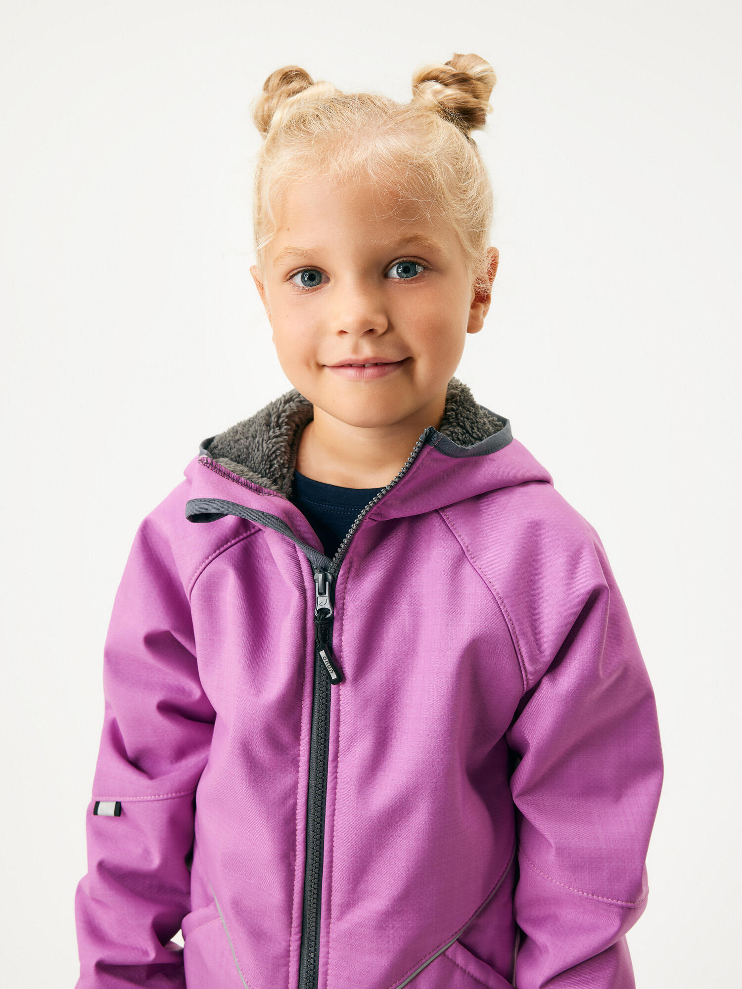 Softshell-Jacke mit Teddyfutter für Kinder, Violett 2/7