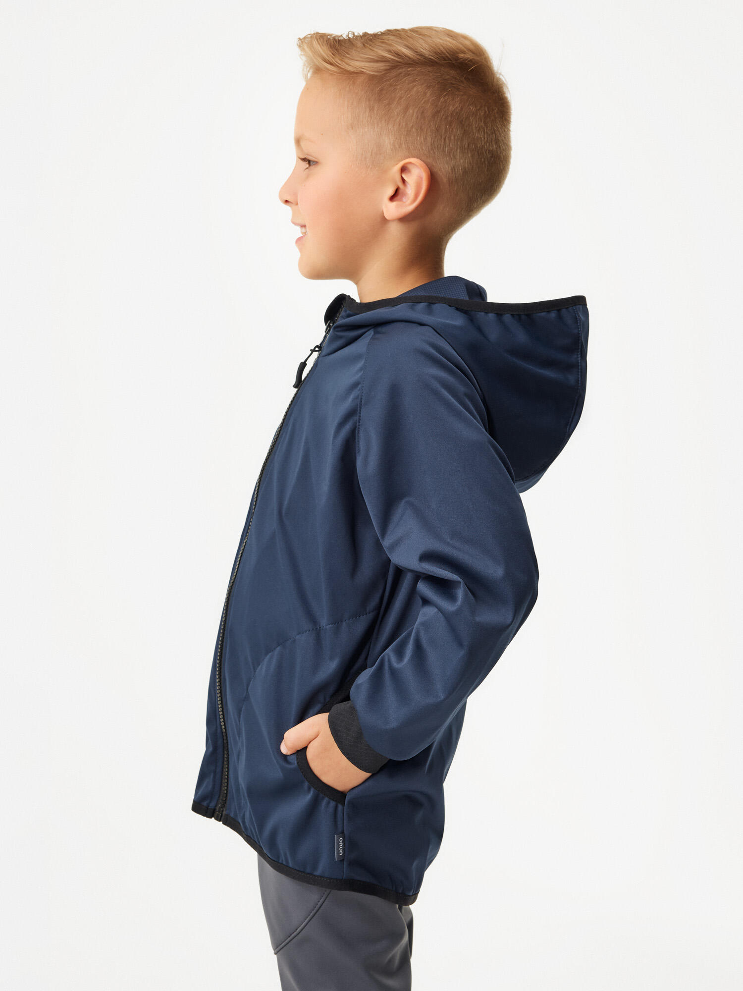Dziecięca kurtka softshell bez ocieplenia elastyczna Basic, Tm. Niebiesko-czarny 2/7
