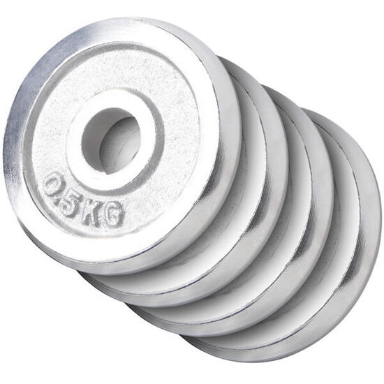 DISQUE DE MUSCULATION CHROMÉ | DIAM 31 MM | LOT 4 X 0,5 KG