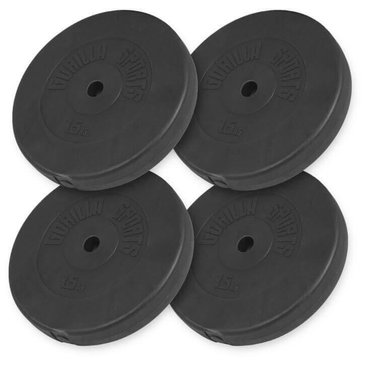GORILLA SPORTS silový - posilování - plastové kotouče 7,5 kg - sada