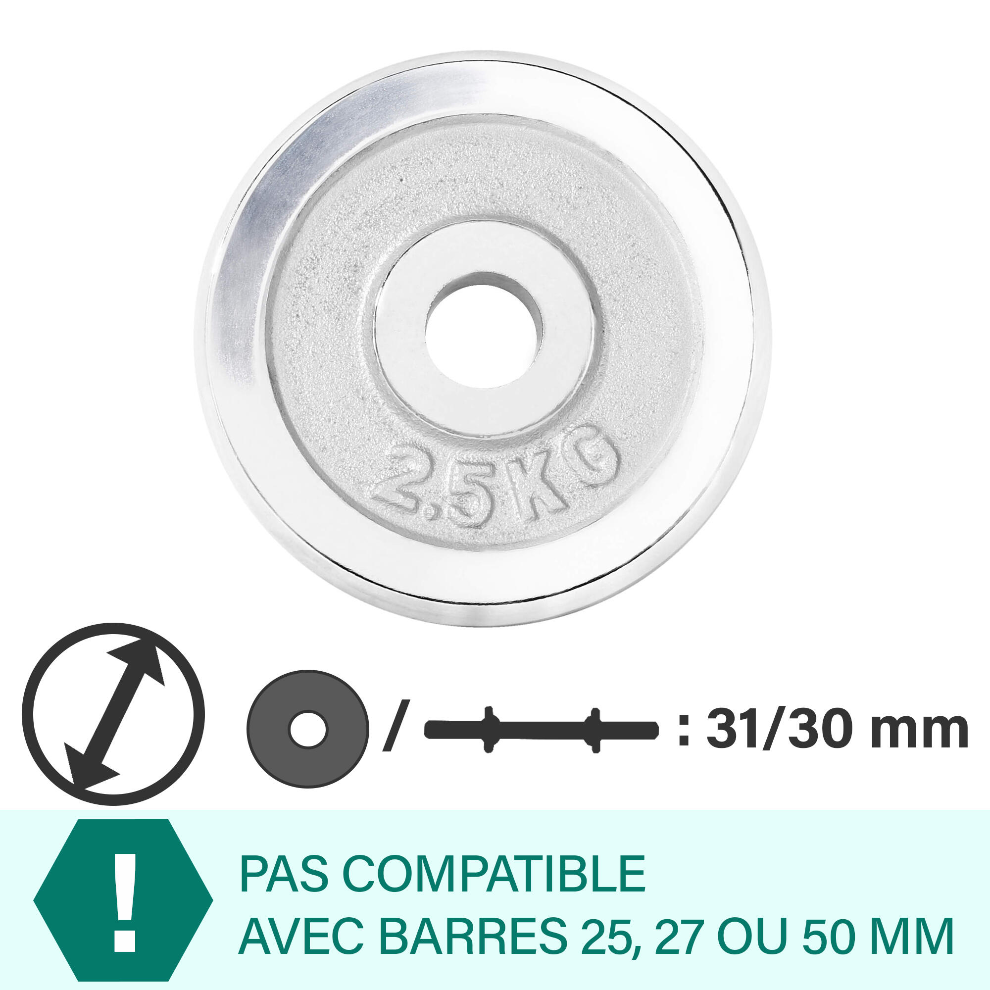 Obciążenie chromowane 2,5 kg, 30 mm 2/7