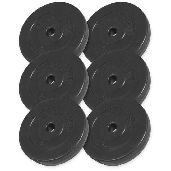 6 POIDS EN PLASTIQUE | DIAMETRE 31 MM | MUSCULATION | LOT DE 6x5 KG