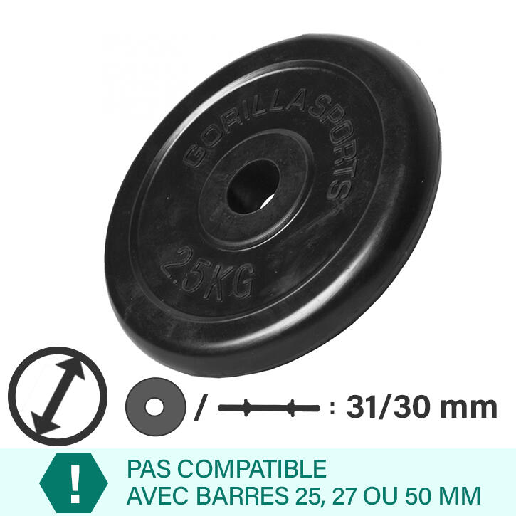 Disc din cauciuc 2.5 kg, 30/31 mm