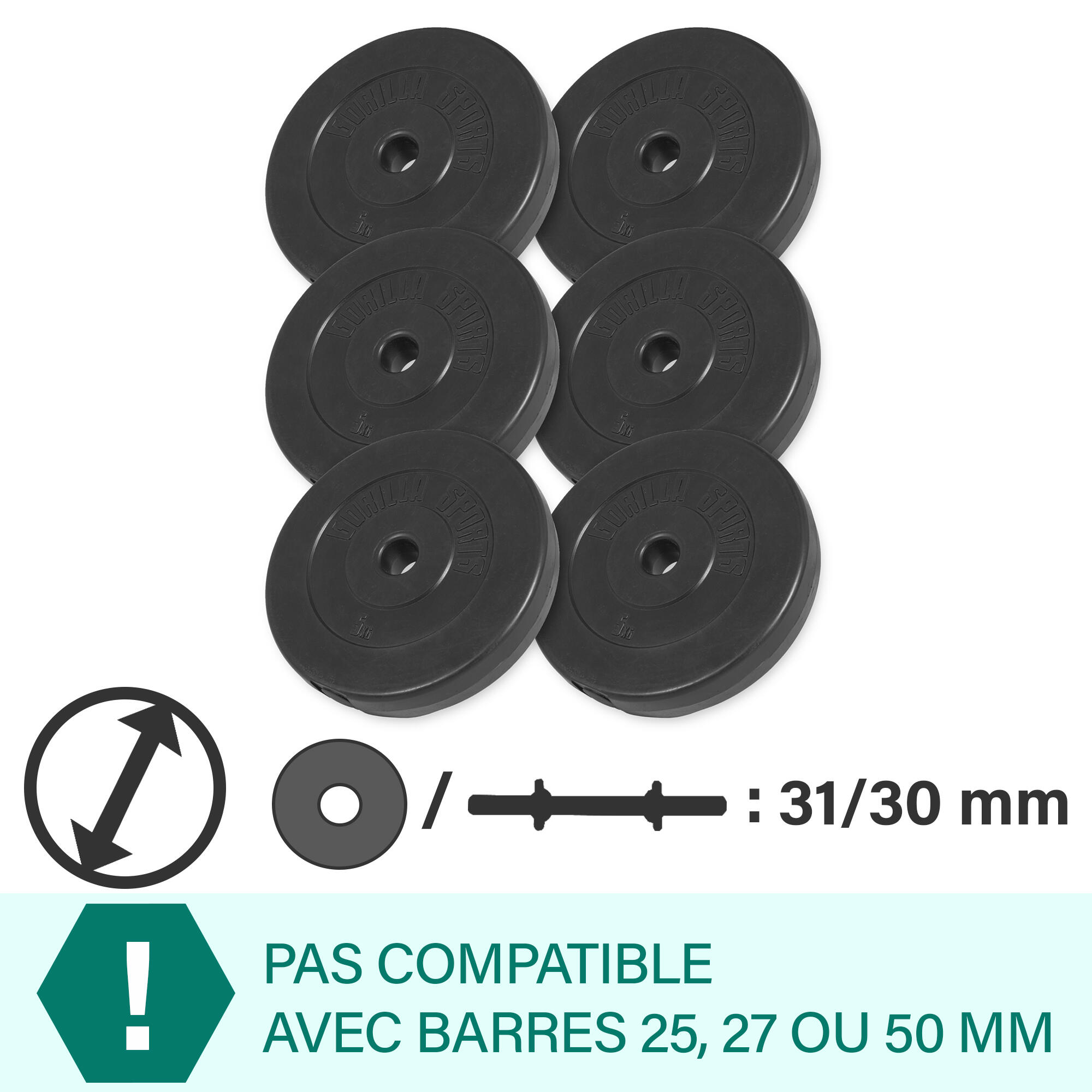 Zestaw 6x5 kg obciążenia bitumiczne 30 mm 2/7