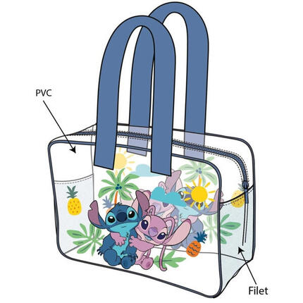 Stitch Kinder-Strandtasche aus Netzgewebe mit stabilen Griffen, blau