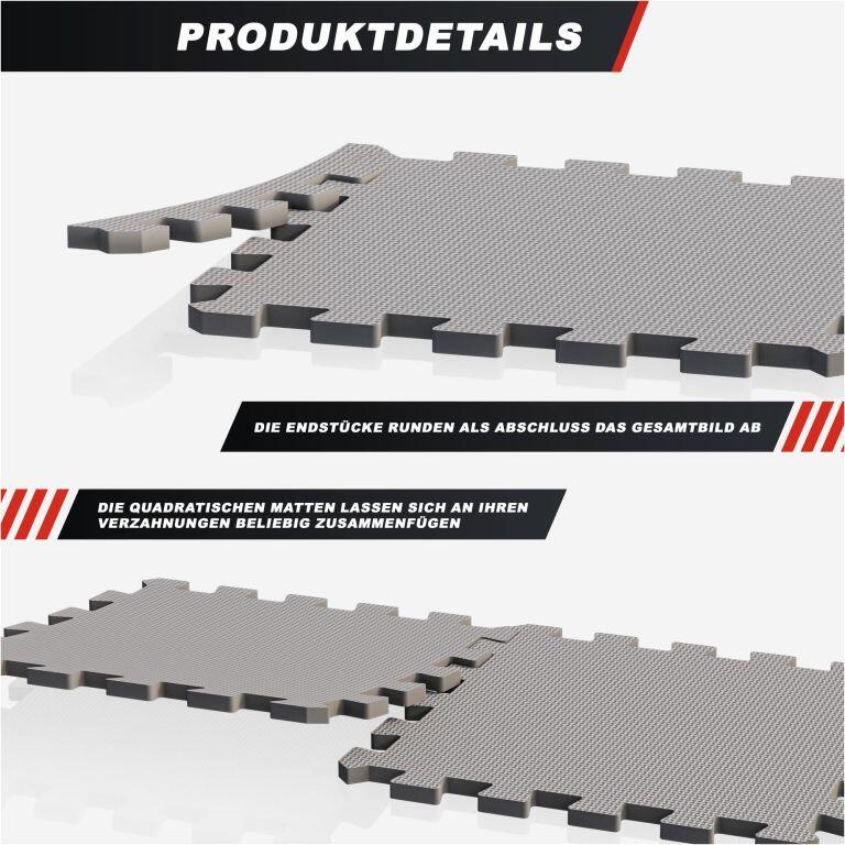 Tapis Mousse - 18 Pièces et Bords, 30x30 cm, Antidérapant, Tapis Protection Sol 4/7