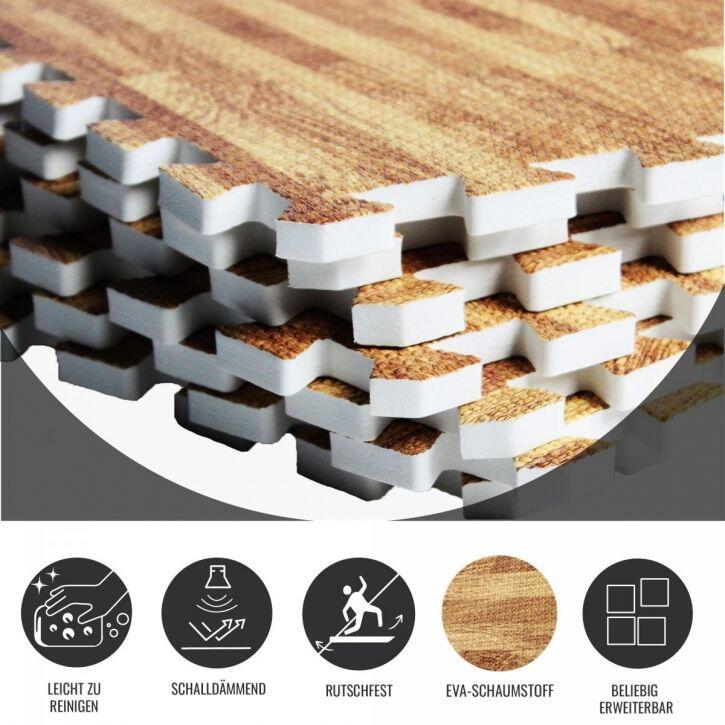 Saltea tip puzzel 8 buc, Lemn Deschis