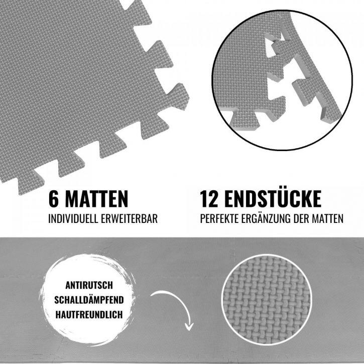 Set Saltea tip puzzel 6 Buc + 12 Margini Gri