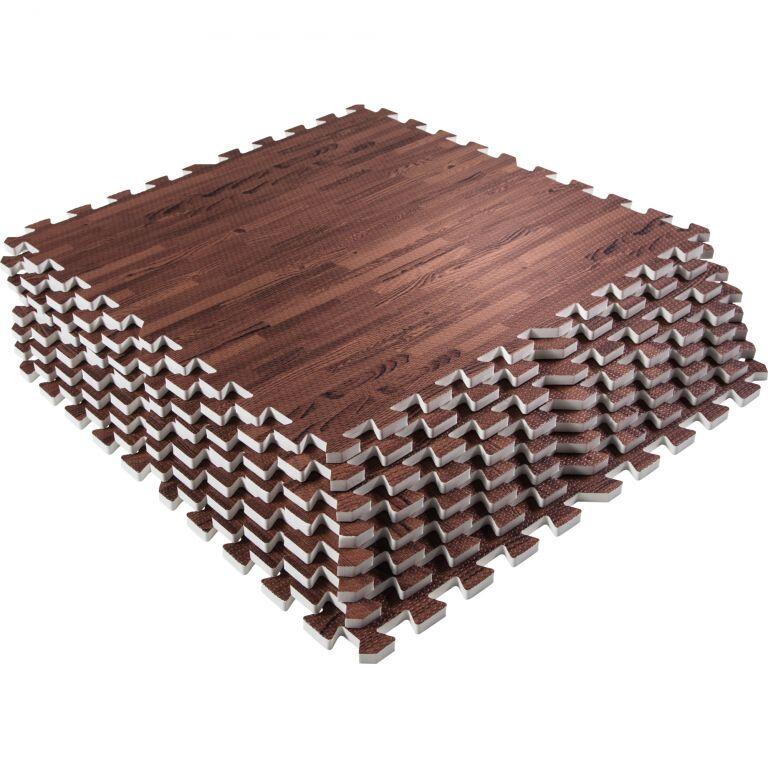 Vloermatten - Bescherming 8 stuks -  2,88 m2 - Donkere houtkleur 3/7
