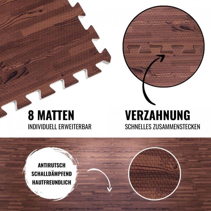 Saltea tip Puzzle 8 Buc, Lemn Închis