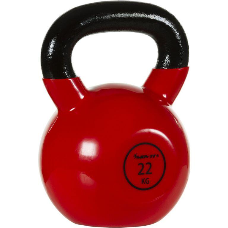 Kettlebell profesional MOVIT®, 22 kg, din fonta, rosu