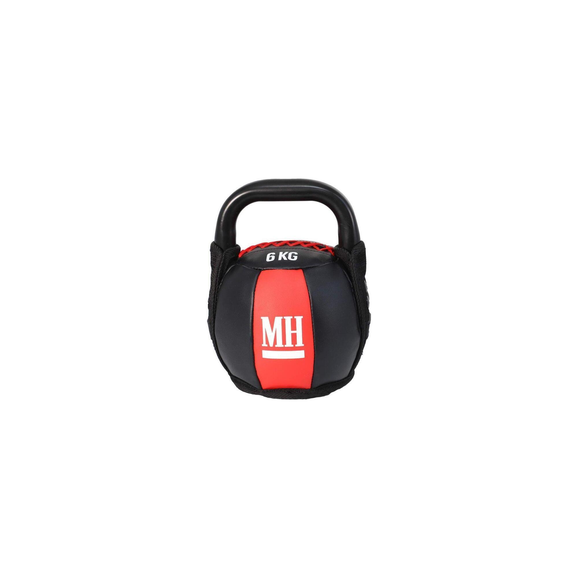 Gantera, Kettlebell cu invelis moale si maner, 6 KG, negru, Lukadora