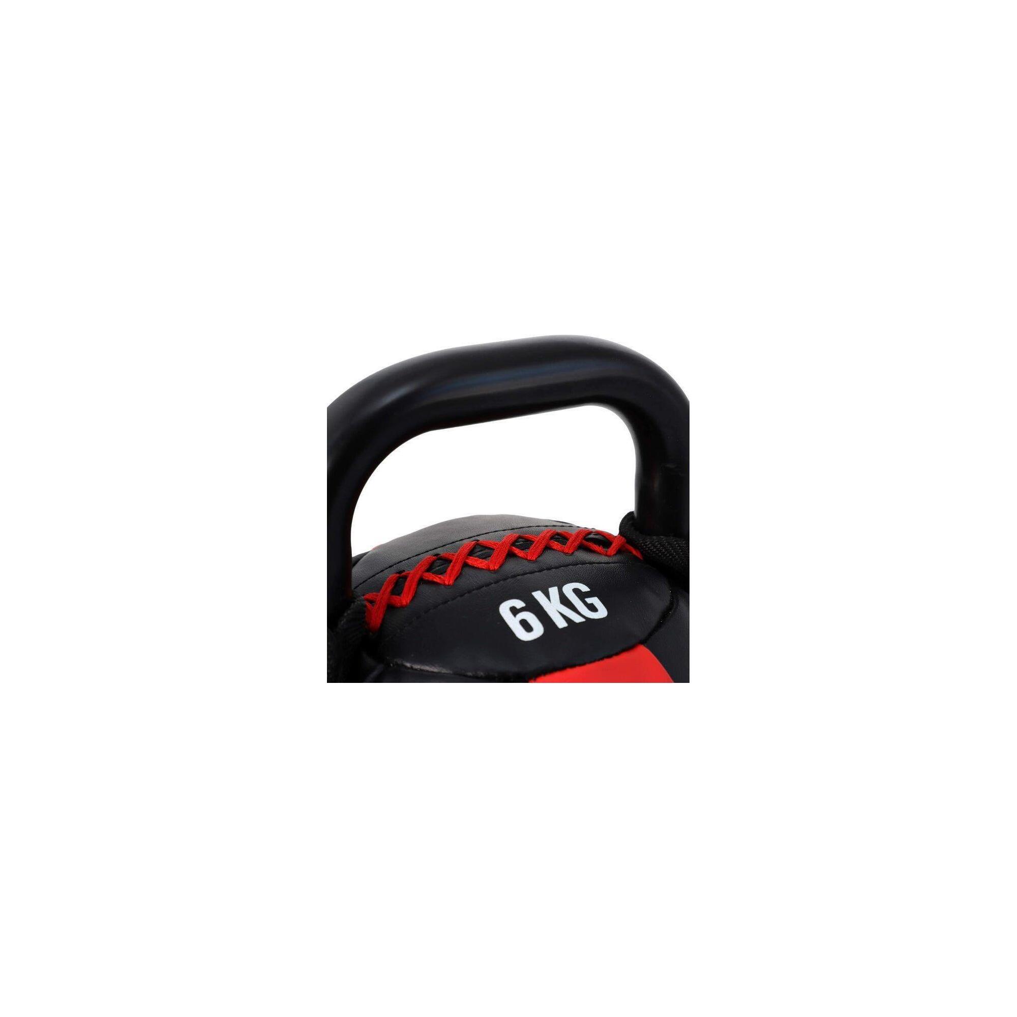 Gantera, Kettlebell cu invelis moale si maner, 6 KG, negru, Lukadora
