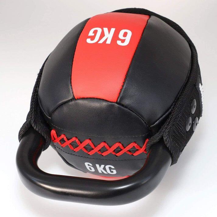 Gantera, Kettlebell cu invelis moale si maner, 6 KG, negru, Lukadora