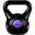 Gantera Kettlebell, MOVIT®, 6kg, din fonta, negru/violet