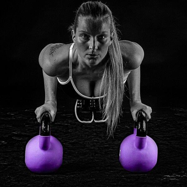 Kettlebell PRO -  2 - 24 kg, Kugelhantel aus Gusseisen mit Neoprenbeschichtung 5/7