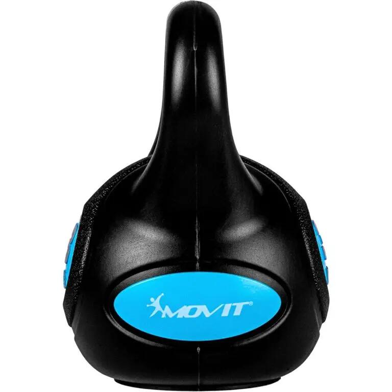Gantera Kettlebell, MOVIT®, 3kg, fonta, negru/abastru